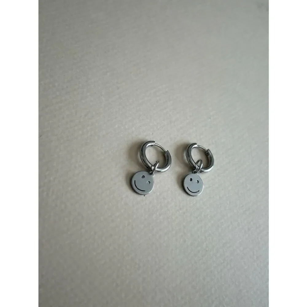 Smiley Face Hoop Earrings S1368